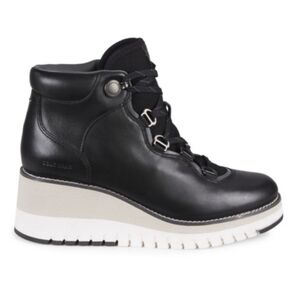 Cole Haan Zerogrand City Lace Up Wedge Boot – Black – Size 8